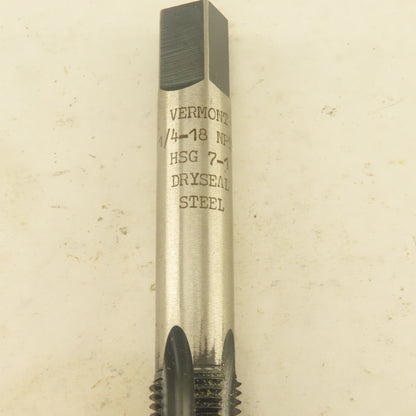 Vermont 1/4" NPTF Pipe Tap 4 Flute Extra Length 3-1/2" Ground Dryseal Lot Of 3