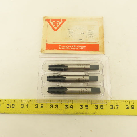 Vermont 1/4" NPTF Pipe Tap 4 Flute Extra Length 3-1/2" Ground Dryseal Lot Of 3