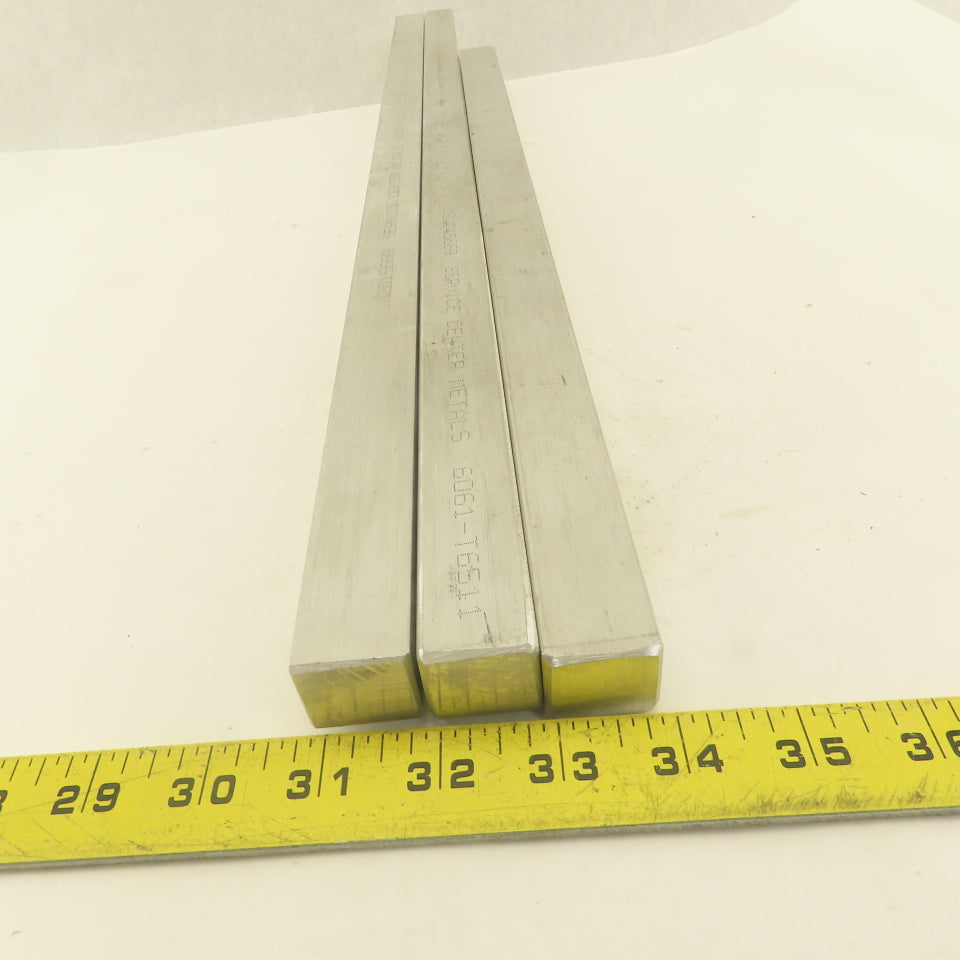 3/4" x 1" Rectangle Flat Bar Aluminum Solid Mill Stock  (2) 28" 21" Lot Of 3