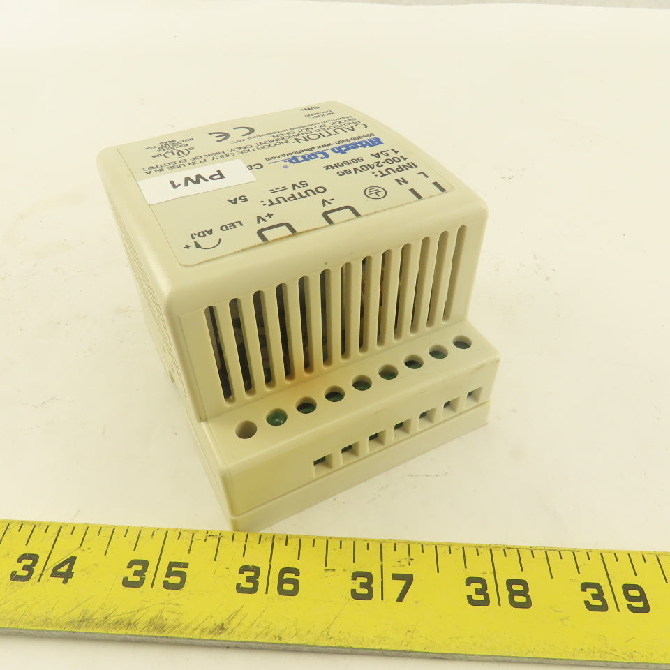 Altech Corp PS-4505 DR-4505 100-240VAC 1.5A Power Supply 5V DC Output 5A