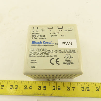 Altech Corp PS-4505 DR-4505 100-240VAC 1.5A Power Supply 5V DC Output 5A