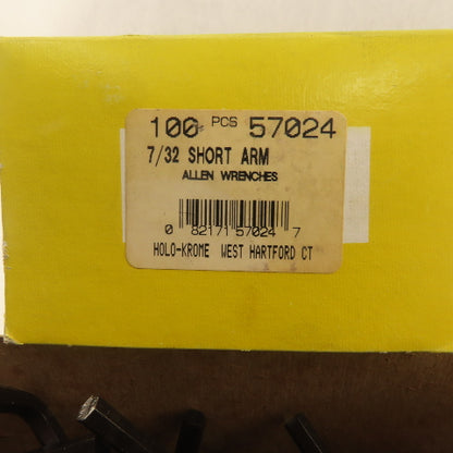 Holo-Krome 57024 7/32" Short Arm Allen Wrench Hex Key Lot Of 85
