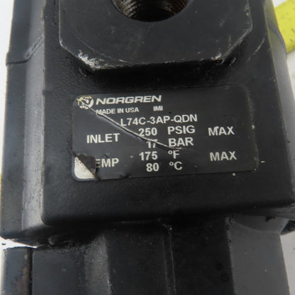 Norgren L74C-3AP-QDN 3/8" NPT Compressed Air Line Lubricator 250PSI