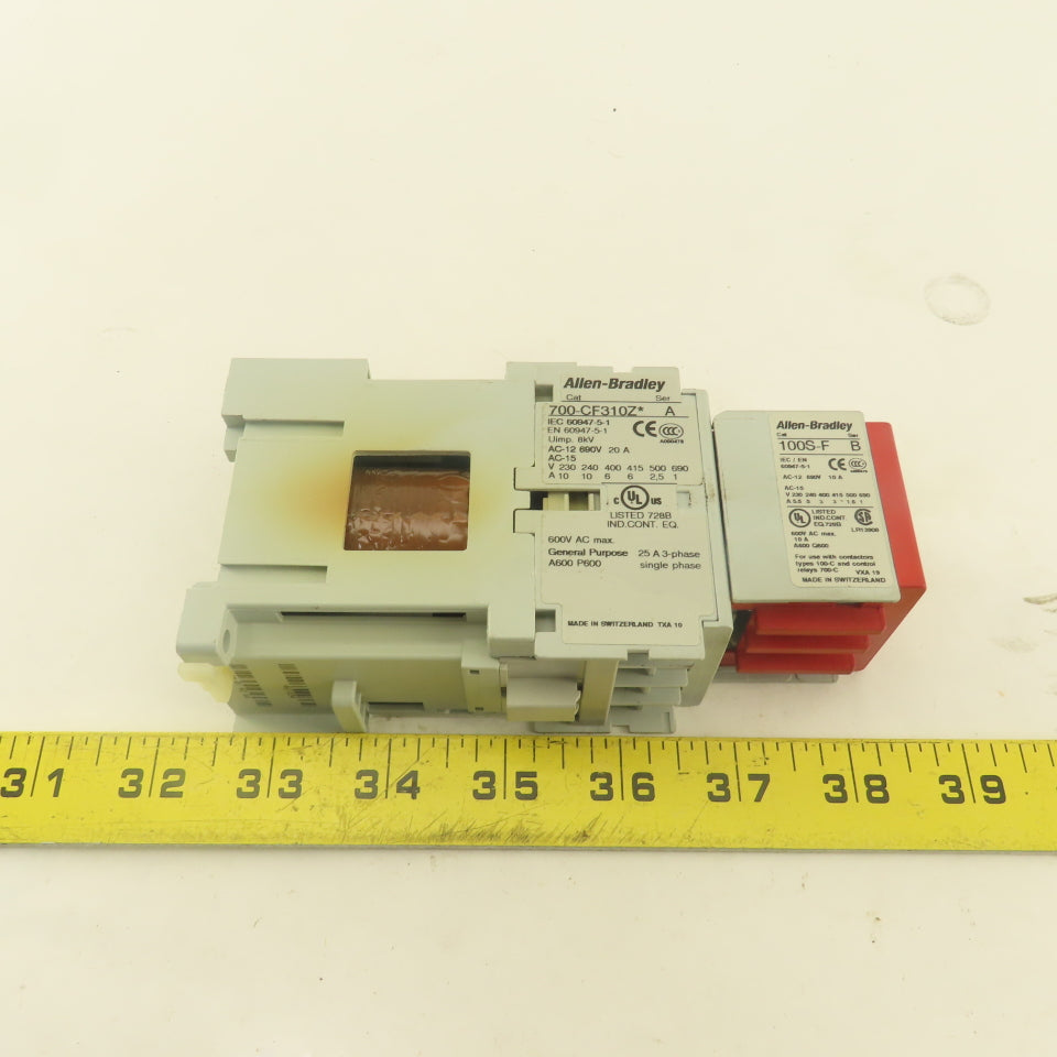 Allen Bradley 700-CF310Z 600V 25A 3Ph Contactor Relay 100S-F 24V Coil