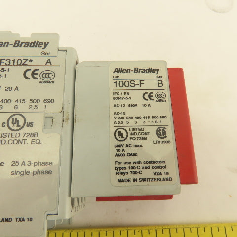 Allen Bradley 700-CF310Z 600V 25A 3Ph Contactor Relay 100S-F 24V Coil