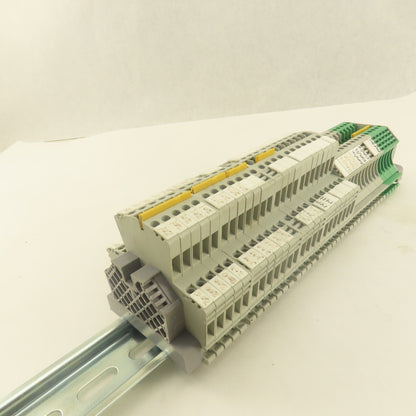 Allen Bradley 1495-JD3 Feed Thru Terminal Blocks Din Rail Assembly Lot Of 35