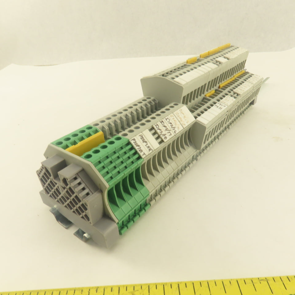 Allen Bradley 1495-JD3 Feed Thru Terminal Blocks Din Rail Assembly Lot Of 35