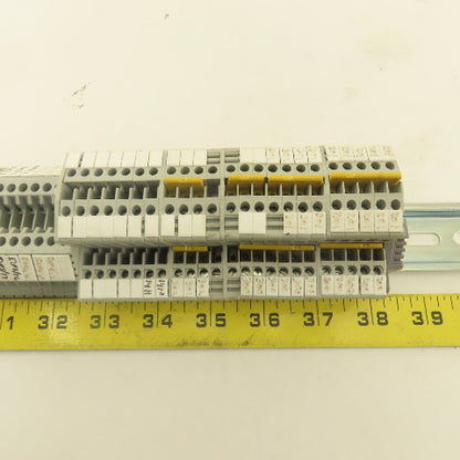 Allen Bradley 1495-JD3 Feed Thru Terminal Blocks Din Rail Assembly Lot Of 35