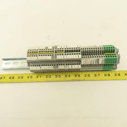Allen Bradley 1495-JD3 Feed Thru Terminal Blocks Din Rail Assembly Lot Of 35