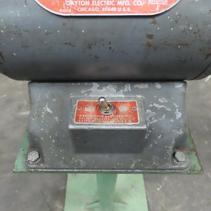 Dayton Model 4Z123 6" Bench Grinder 1/3Hp 3450RPM W/Pedestal Stand 115V USA