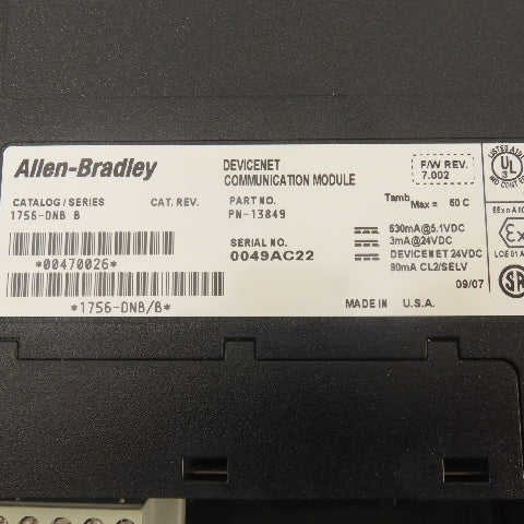 Allen Bradley 1756-DNB F/W Rev. 7.002 DeviceNet Communication Module
