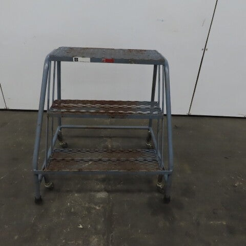 Cotterman 3 Step Steel Rolling Ladder Steps 24" Wide 30" Height 450Lb Cap