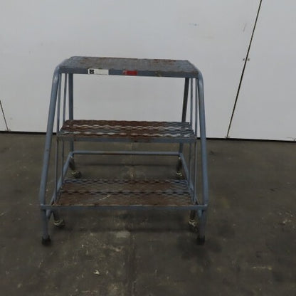 Cotterman 3 Step Steel Rolling Ladder Steps 24" Wide 30" Height 450Lb Cap