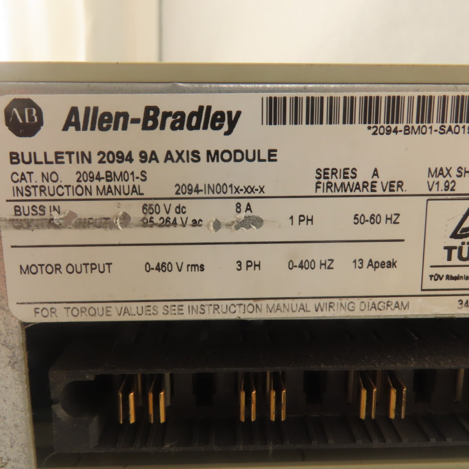 Allen Bradley 2094-IN001x-xx-x Kinetix 6000 9A Axis Module F/W Ver. 1.92