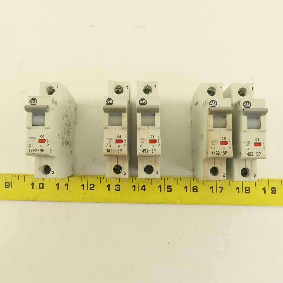 Allen Bradley 1492-SP SER C Circuit Breaker Single Pole  1A 3A & 4A 5 PCS