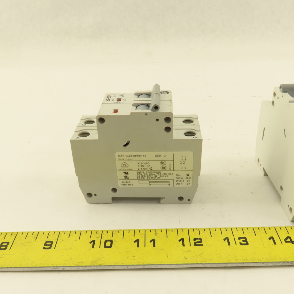 Allen Bradley 1492-SP2C150 SER C Two Pole Circuit Breaker 15A
