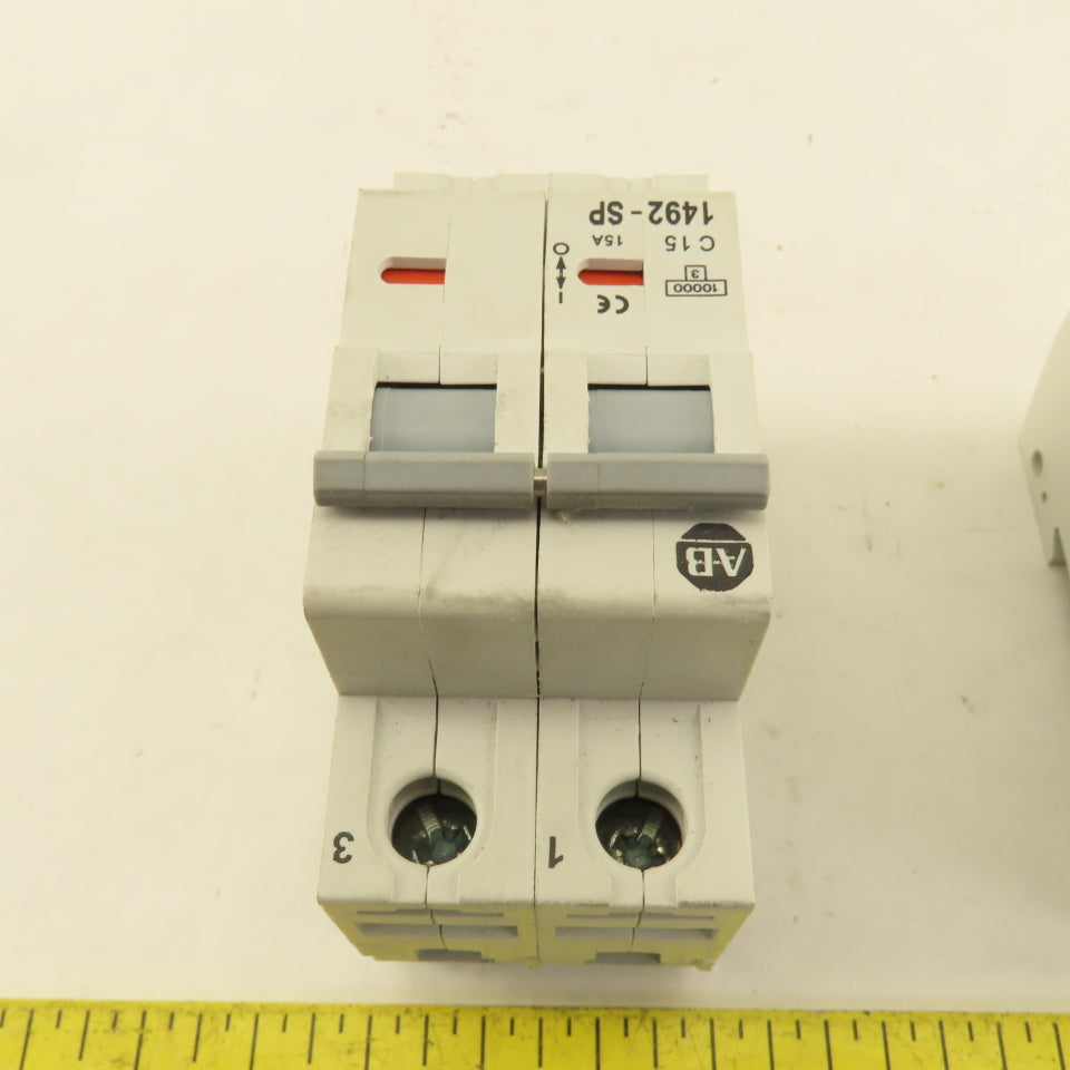 Allen Bradley 1492-SP2C150 SER C Two Pole Circuit Breaker 15A