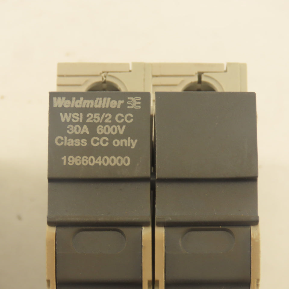 Weidmuller 1966040000 WSI 25/2 30A 600C Class CC Double Pole Fuse Holder Lot/3