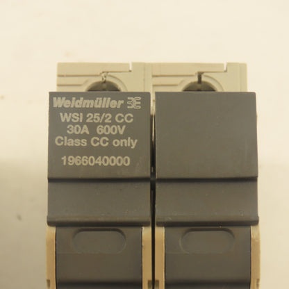 Weidmuller 1966040000 WSI 25/2 30A 600C Class CC Double Pole Fuse Holder Lot/3