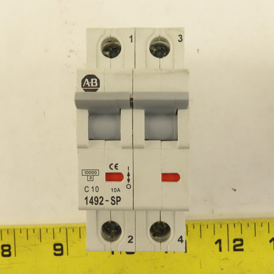 Allen Bradley 1492-SP2C100 SER C Two Pole Circuit Breaker 10A Lot Of 2