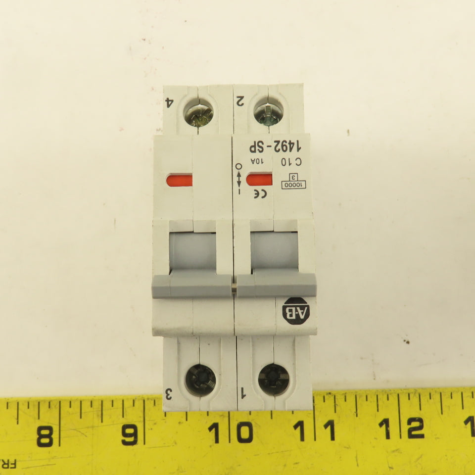 Allen Bradley 1492-SP2C100 SER C Two Pole Circuit Breaker 10A Lot Of 2