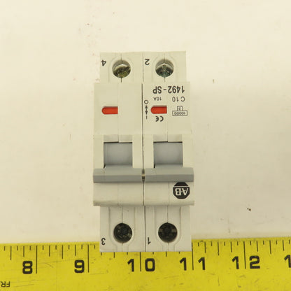 Allen Bradley 1492-SP2C100 SER C Two Pole Circuit Breaker 10A Lot Of 2