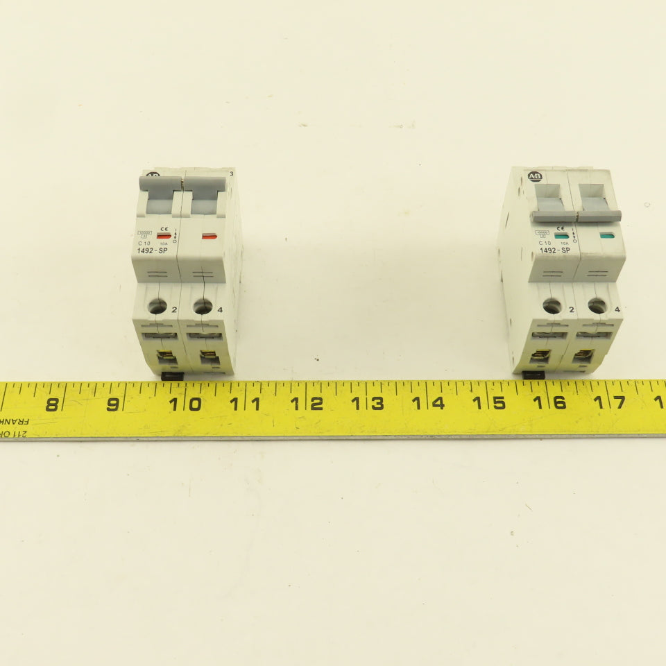 Allen Bradley 1492-SP2C100 SER C Two Pole Circuit Breaker 10A Lot Of 2