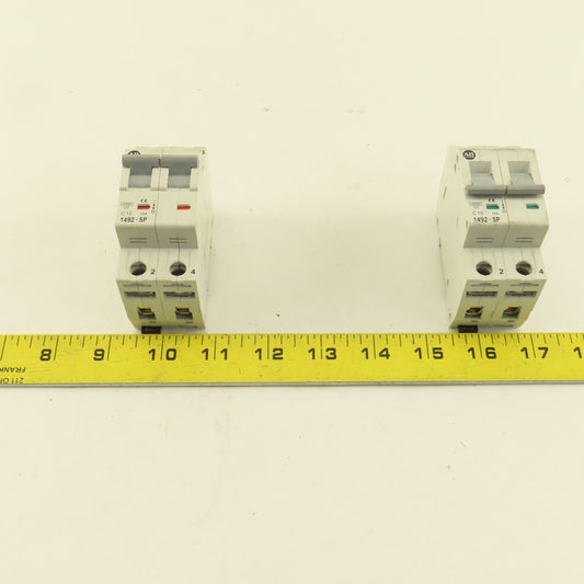 Allen Bradley 1492-SP2C100 SER C Two Pole Circuit Breaker 10A Lot Of 2