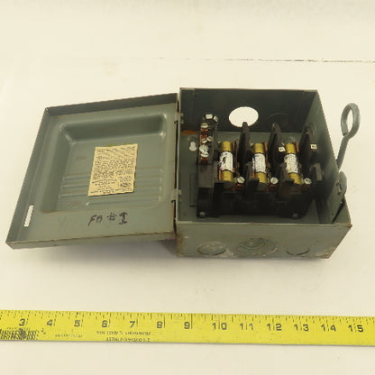 Federal 3332 SN 30A 240V Fused Safety Disconnect Switch 3 PH 3 HP