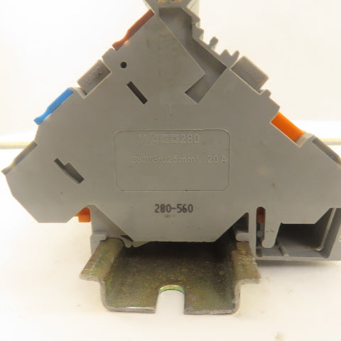 Wago 280-560 Sensor Terminal Block Stack 25 PCS 20A Din Rail Mount
