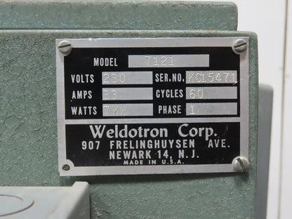 Weldotron Model 7121 230V 1Ph Pass Thru Heat Shrink Packaging Tunnel Conveyor