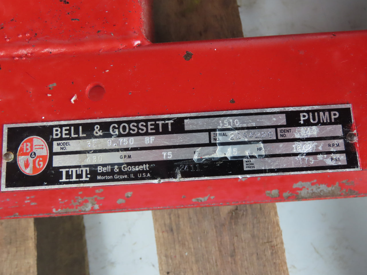 Bell & Gossett 3E 15Hp 430GPM Horizontal Centrifugal Pump Package GE-3 Diffuser