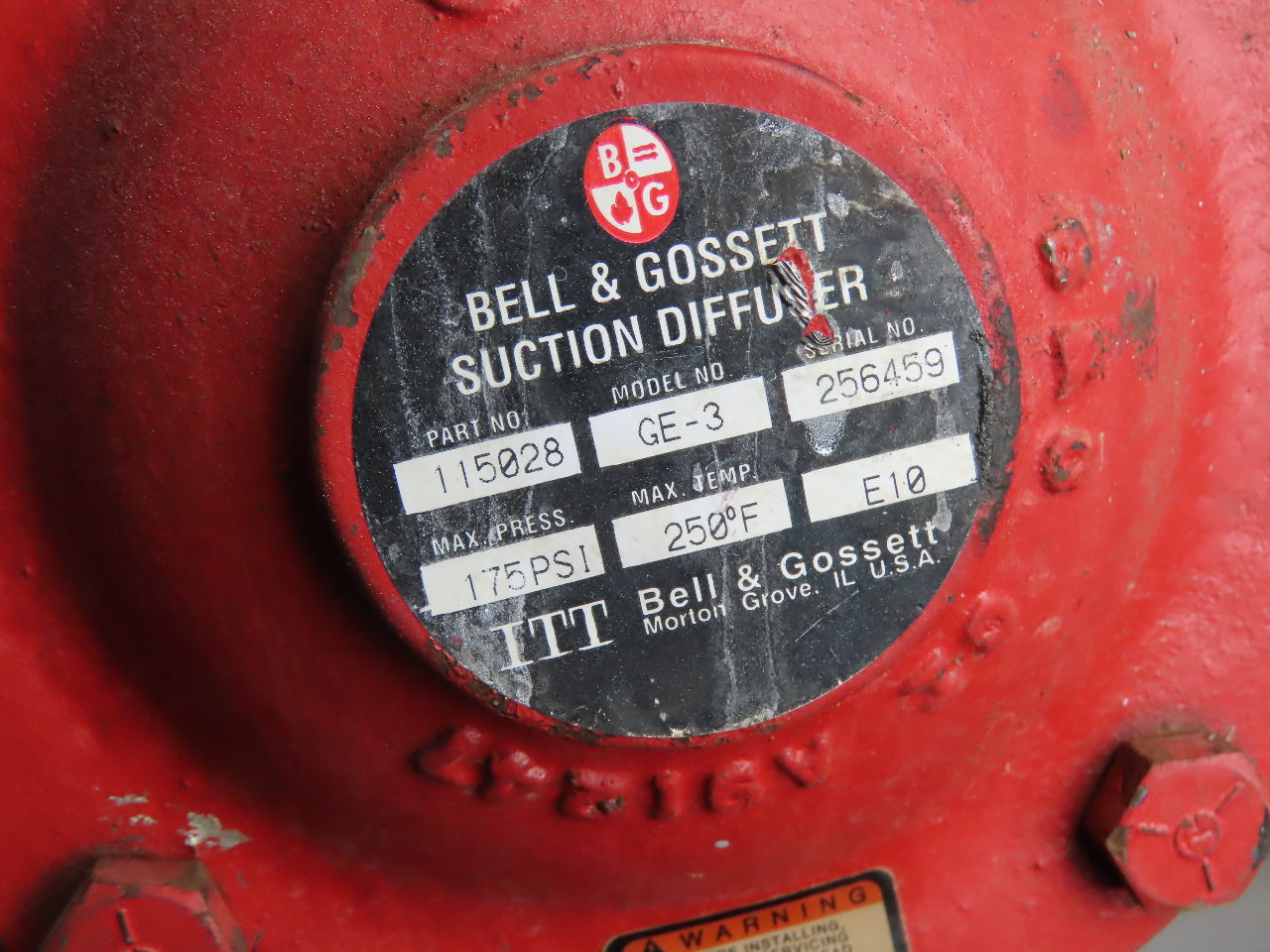 Bell & Gossett 3E 15Hp 430GPM Horizontal Centrifugal Pump Package GE-3 Diffuser