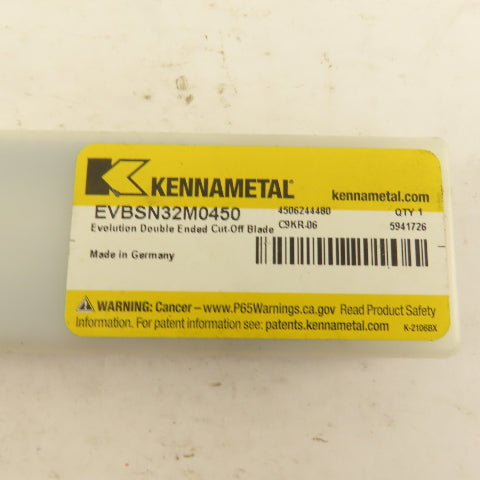 Kennametal EVBSN32M0450 Double Ended Grooving & Cut-Off Blade Tool W/ Wrench