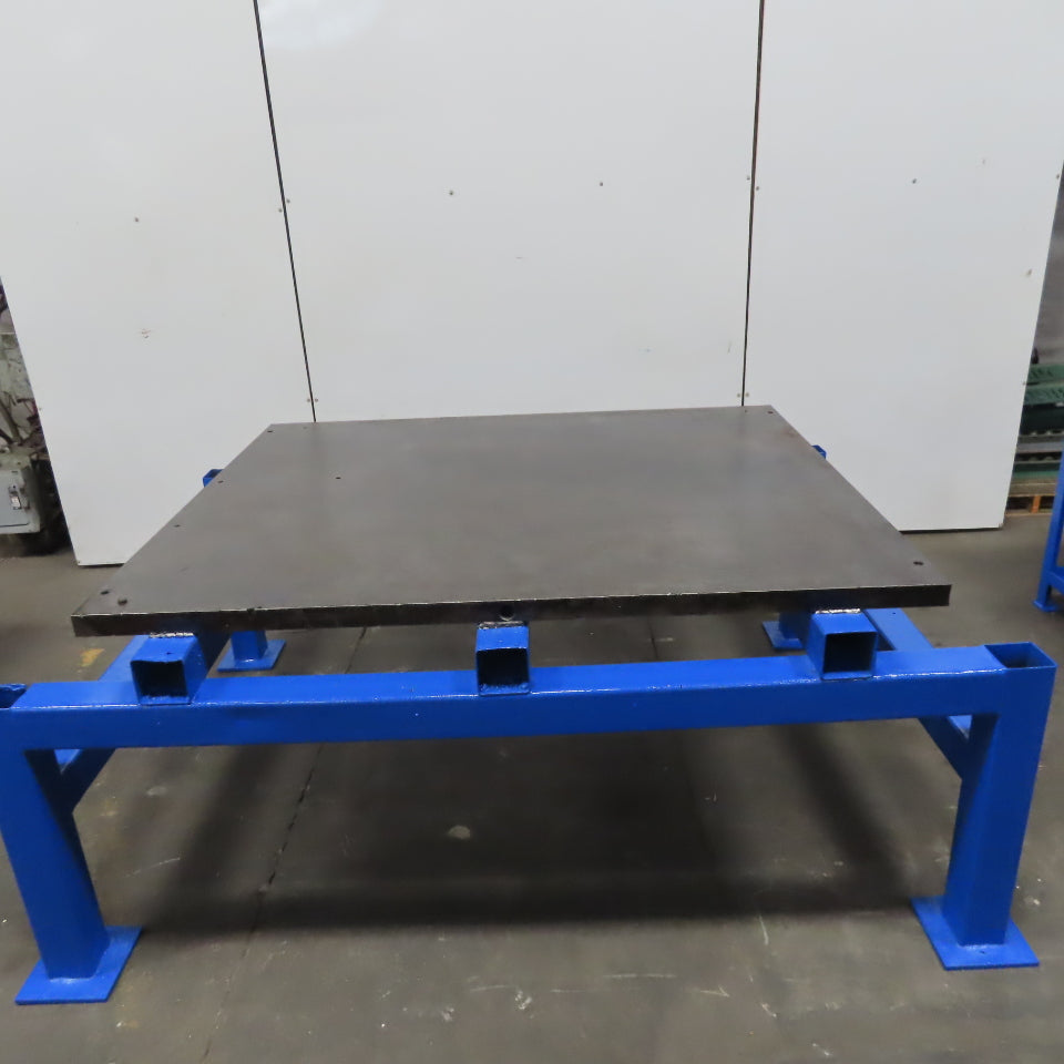 60" x 57" x 2" Thick Steel Slab Welding Layout Work Table Fabrication On Frame