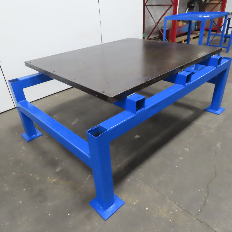 60" x 57" x 2" Thick Steel Slab Welding Layout Work Table Fabrication On Frame