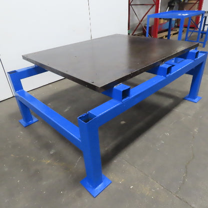 60" x 57" x 2" Thick Steel Slab Welding Layout Work Table Fabrication On Frame
