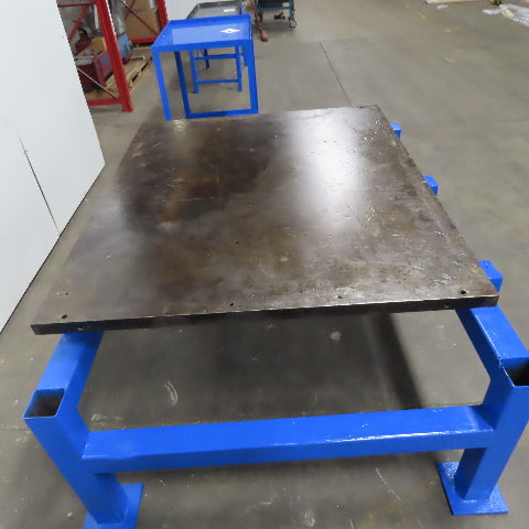60" x 57" x 2" Thick Steel Slab Welding Layout Work Table Fabrication On Frame