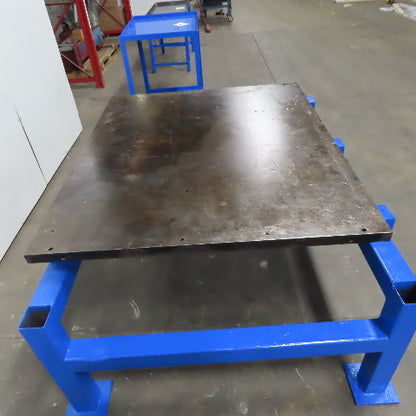 60" x 57" x 2" Thick Steel Slab Welding Layout Work Table Fabrication On Frame