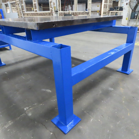 60" x 57" x 2" Thick Steel Slab Welding Layout Work Table Fabrication On Frame
