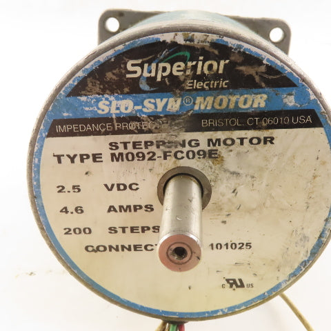 Superior Electric M092-FC09E Slo-Syn Stepping Motor 2.5VDC 200S/Rev 3/8" Shaft