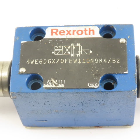 Rexroth 4WE6D6X/0FEW110N9K4 Double Solenoid Hydraulic Control Valve 4/2 Position