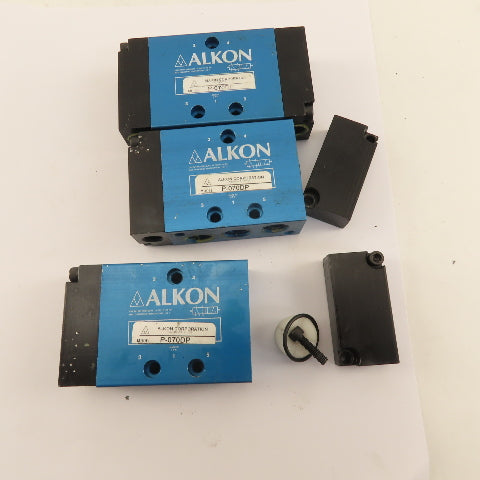 Alkon P-070DP 4/2 Position Pneumatic Piloted Valve Parts OR Repair Lot Of 3