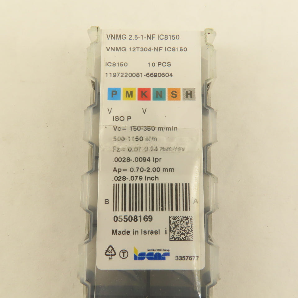 Iscar VNMG 2.5-1-NF IsoTurn Multi Layer TiCN Rhombic Indexing Insert Lot Of 10