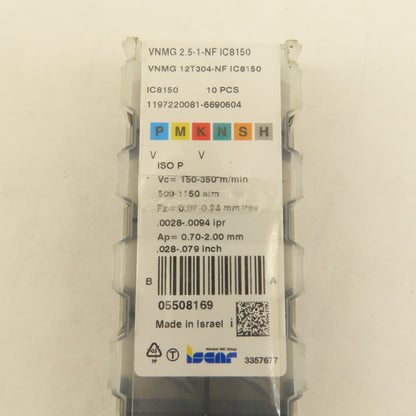 Iscar VNMG 2.5-1-NF IsoTurn Multi Layer TiCN Rhombic Indexing Insert Lot Of 10