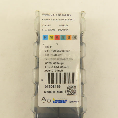 Iscar VNMG 2.5-1-NF IsoTurn Multi Layer TiCN Rhombic Indexing Insert Lot Of 10