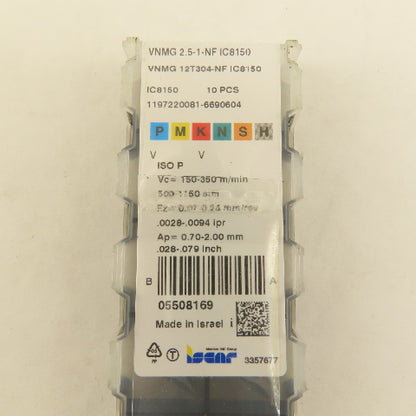 Iscar VNMG 2.5-1-NF IsoTurn Multi Layer TiCN Rhombic Indexing Insert Lot Of 10