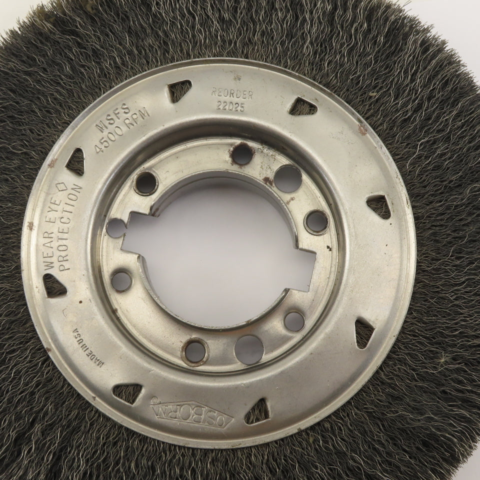 Osborn 22025 8" Diam. Wide Face Wire Wheel .008  x 1-1/2" Wide 2" Arbor Hole