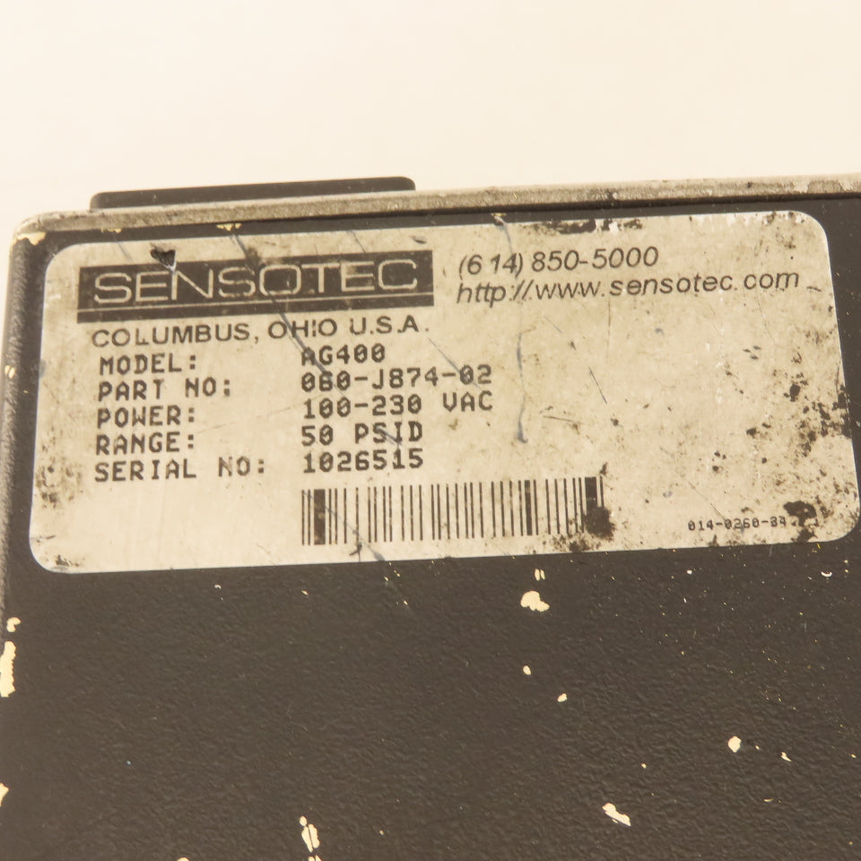 Honeywell AG400 Sensotec Digital Pressure Transducer Indicator 100-230V 50 PSID