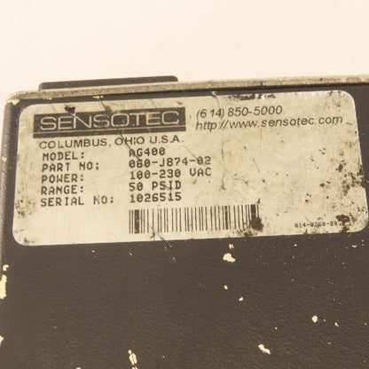 Honeywell AG400 Sensotec Digital Pressure Transducer Indicator 100-230V 50 PSID